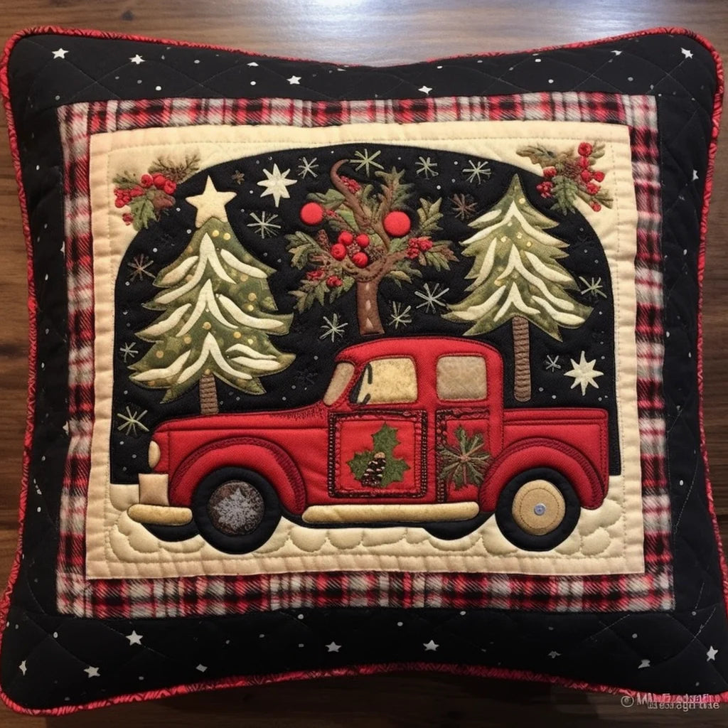 Christmas Truck TAI060324039 Quilted Pillow Case