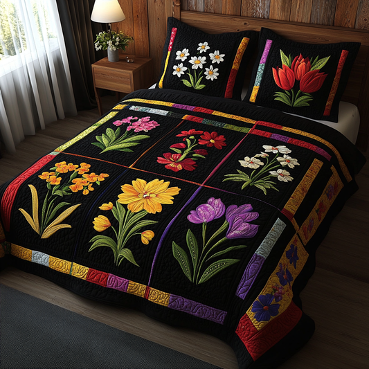 Spring Flowers DAI040225207 Quilt Bedding Set