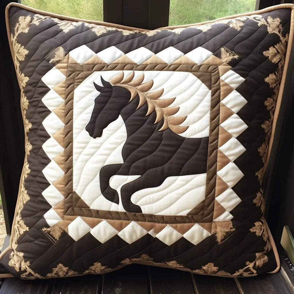 Horse TAI020324294 Quilted Pillow Case