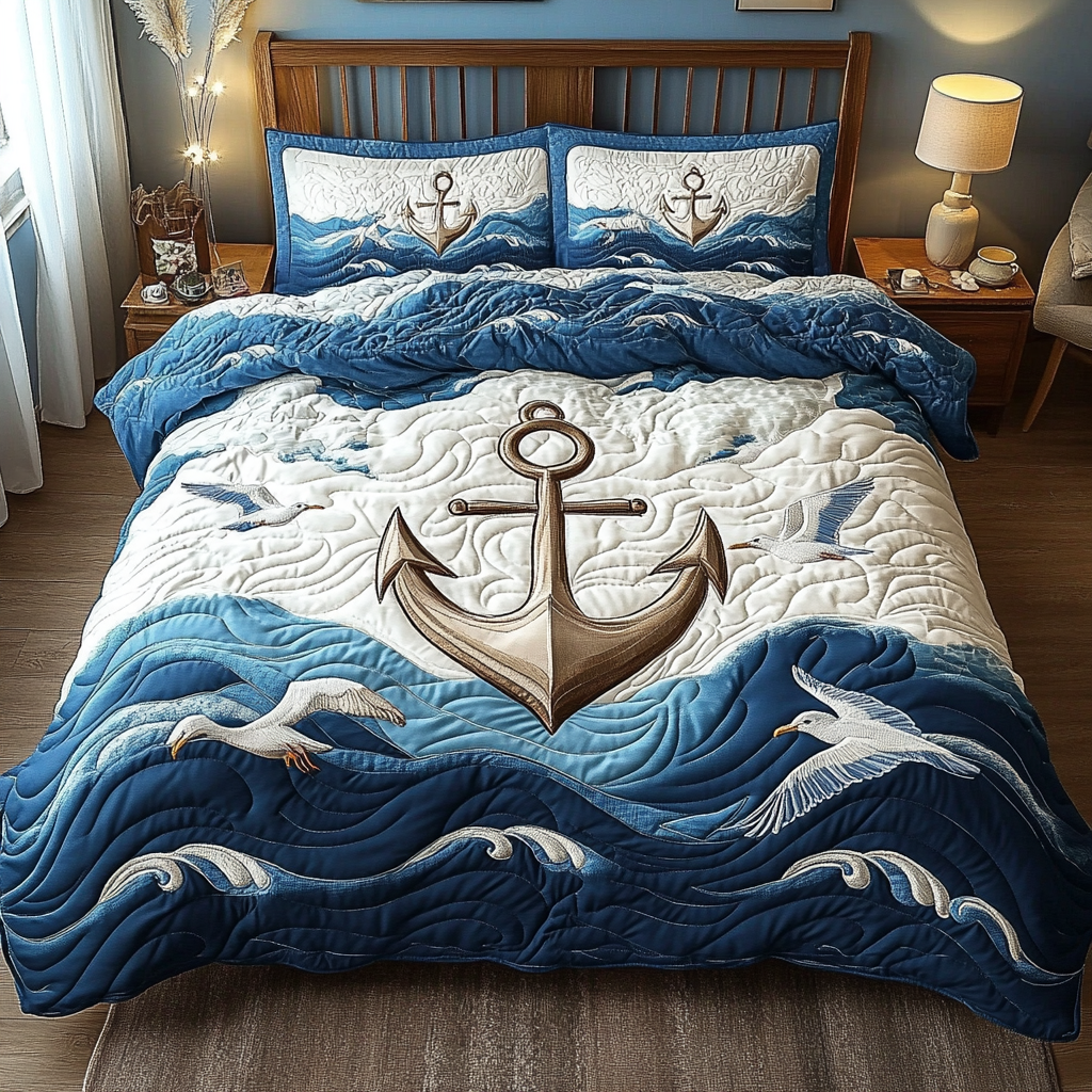 Nautical Anchor DAI200125019 Quilt Bedding Set