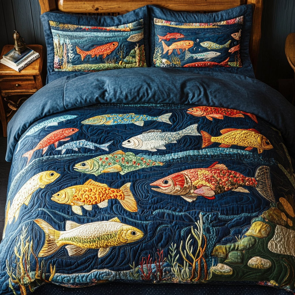 Fish DAI150125192 Quilt Bedding Set