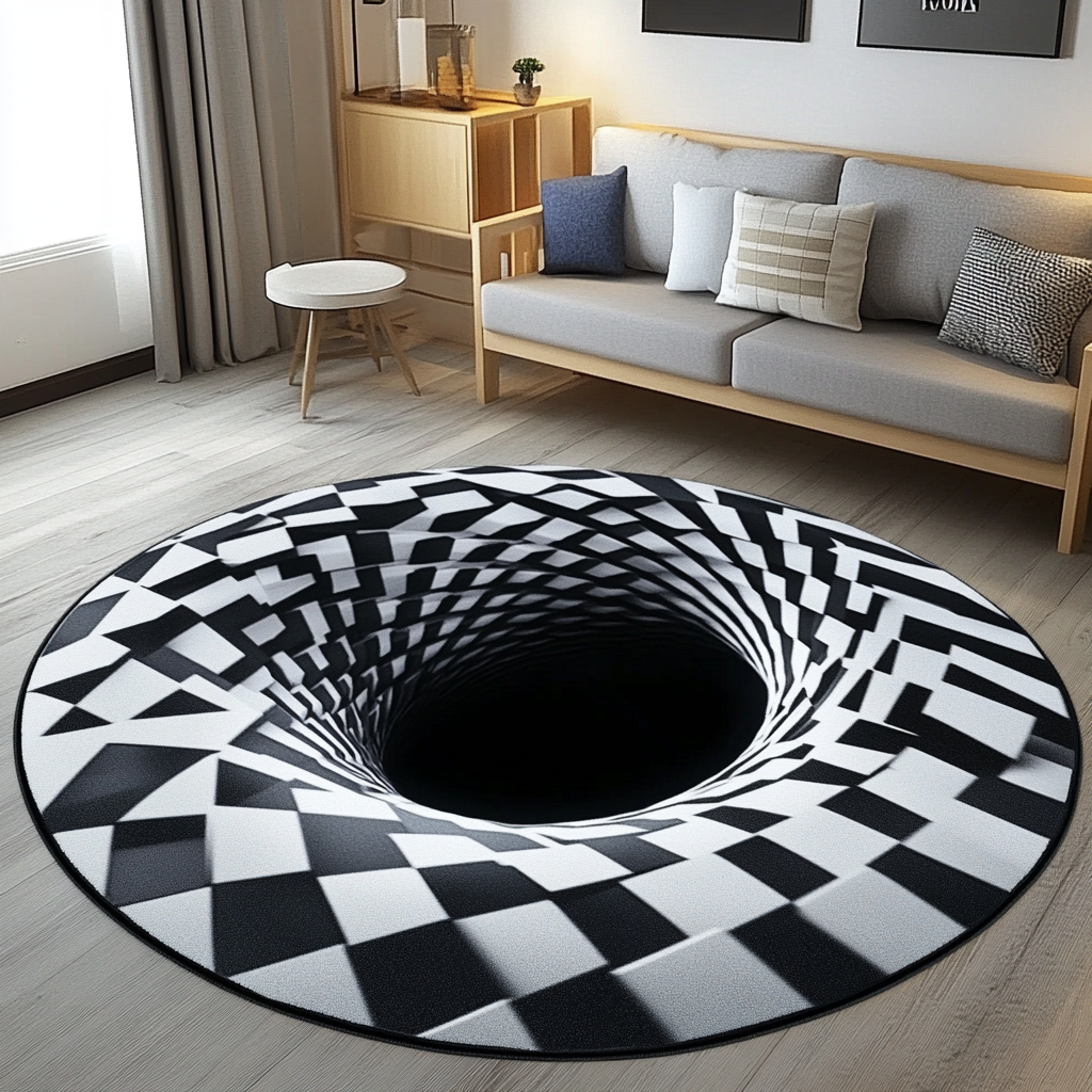 3D Hole TAI251124350 Round Area Rug – Alpha Quilt