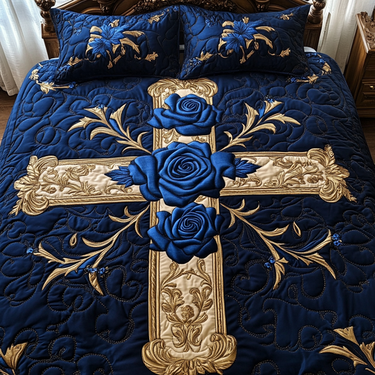 Floral Christian Cross DAI190225123 Quilt Bedding Set