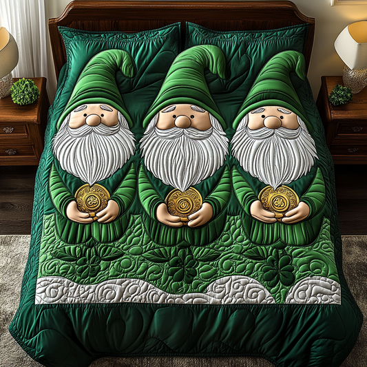 St Patrick Gnome TAI101224501 Quilt Bedding Set