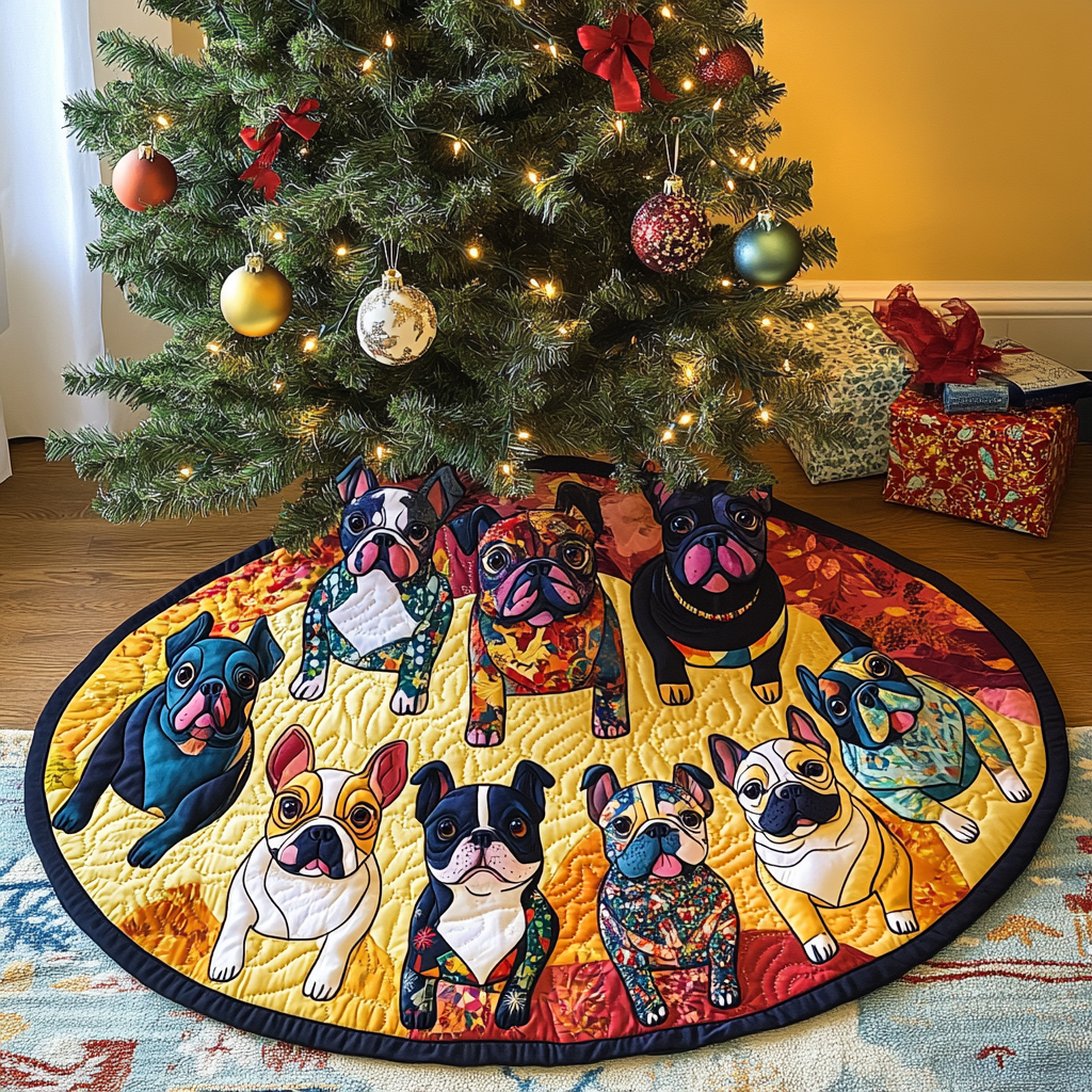 French Bulldog TAI041024230 Quilted Tree Skirt