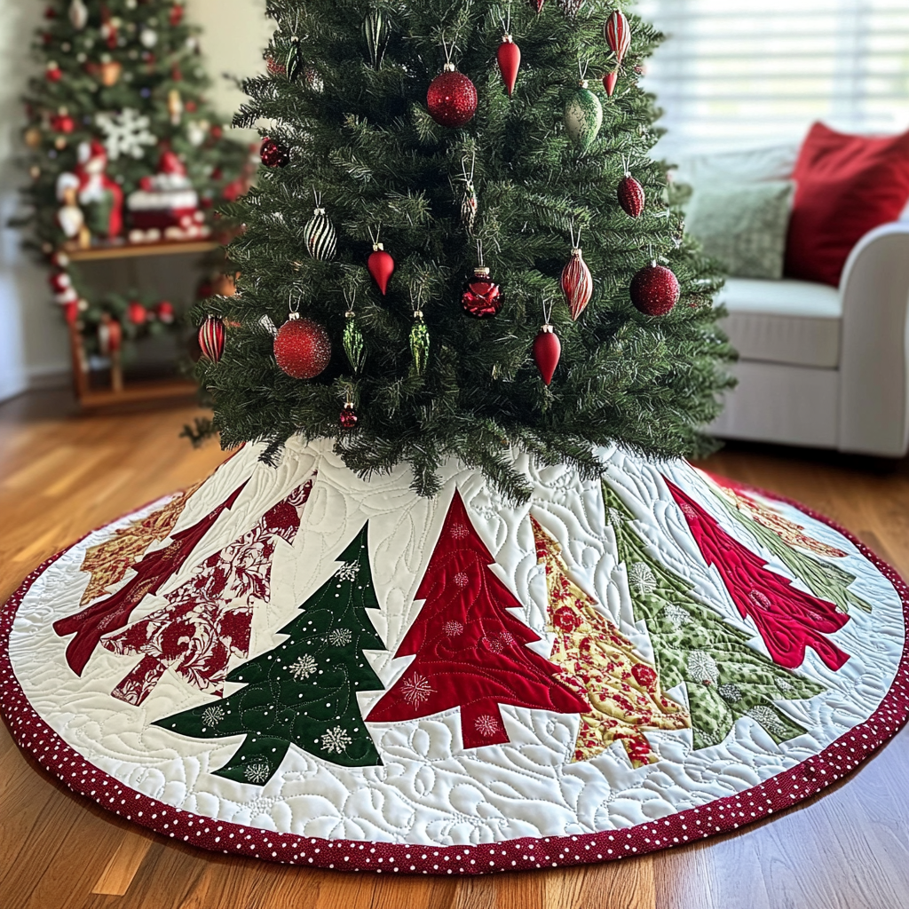 Christmas Tree TAI041024006 Quilted Tree Skirt