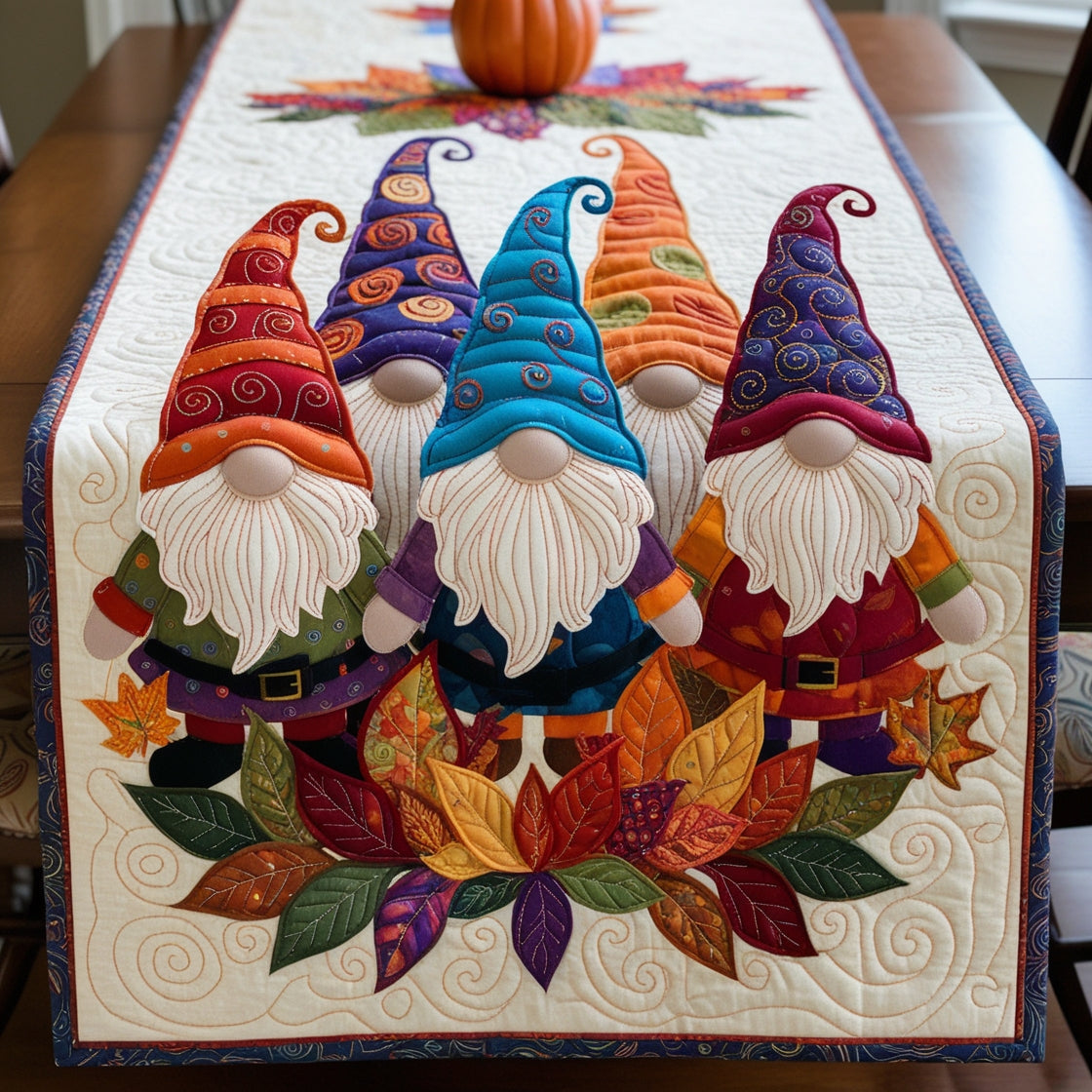 Autumn Gnome NTA041124665 Quilted Table Runner