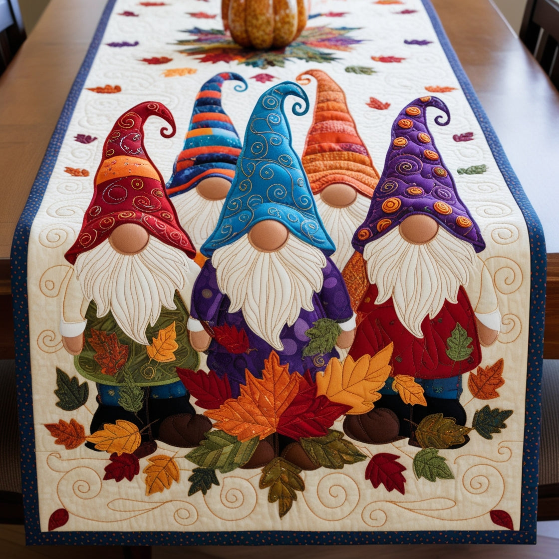 Autumn Gnome NTA041124666 Quilted Table Runner