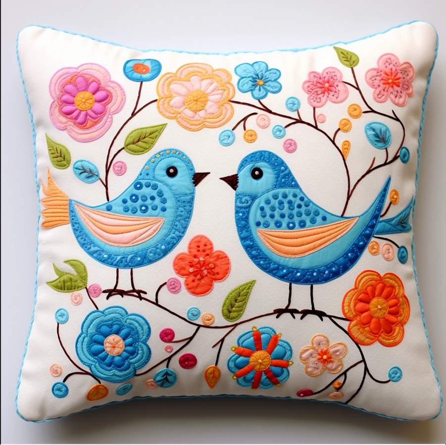 Bird TAI020324238 Quilted Pillow Case