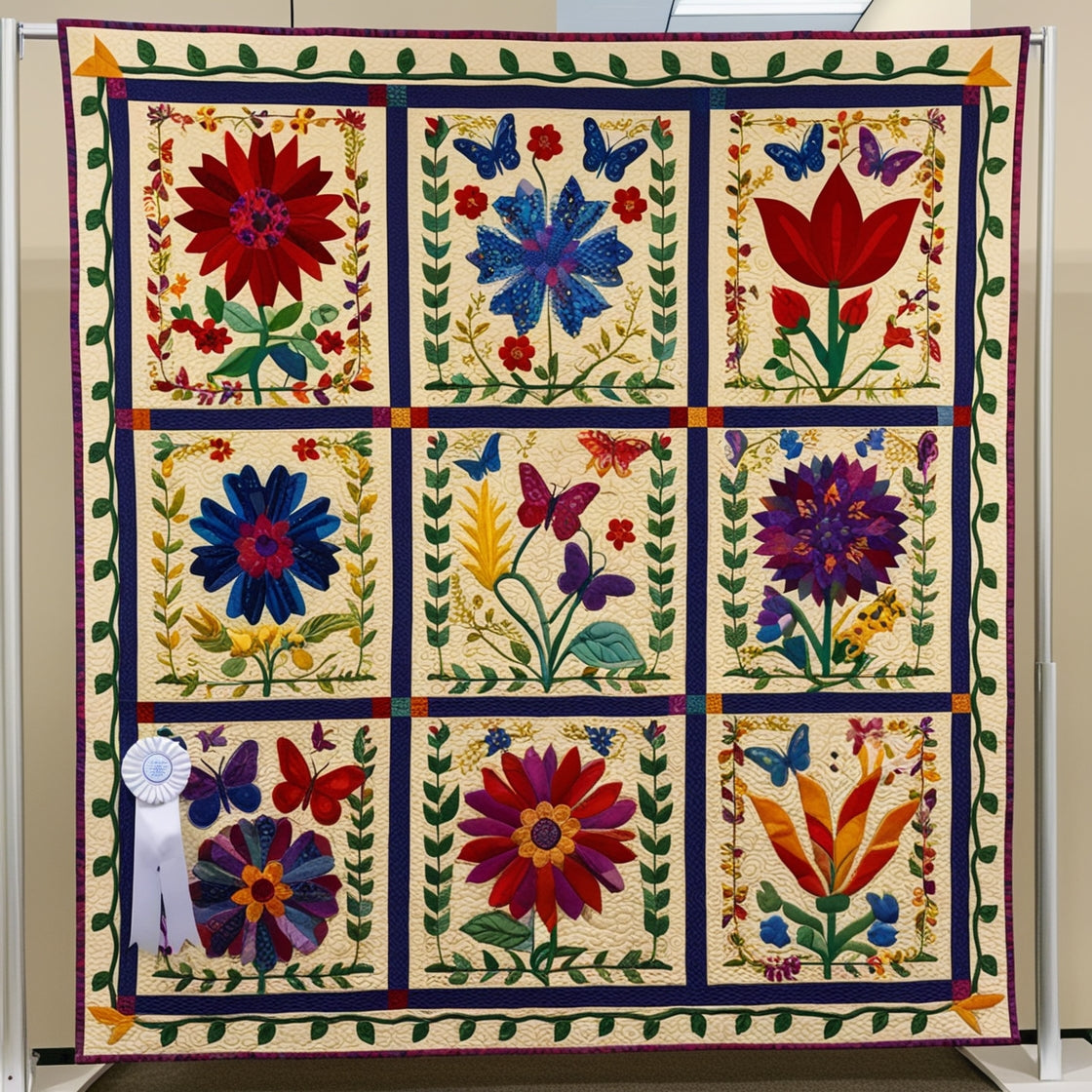 Butterfly Flower Garden NTA281024017 Quilt Blanket