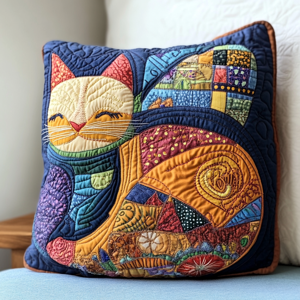 Cat TAI061124252 Quilted Pillow Case