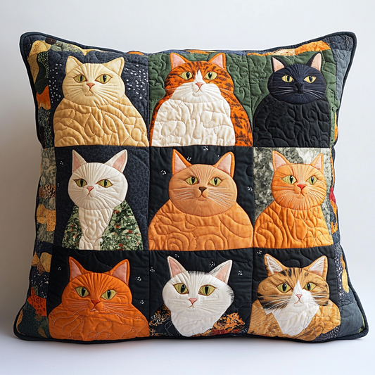 Cat TAI061124260 Quilted Pillow Case