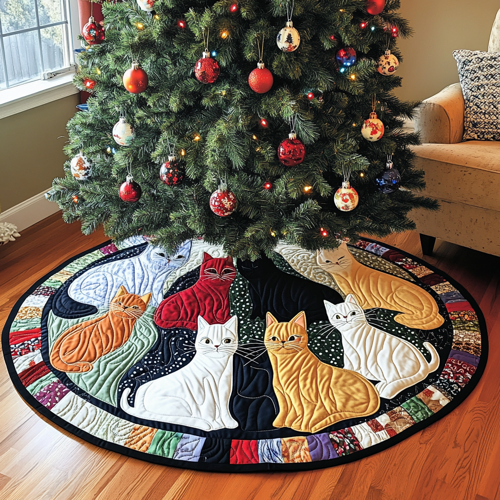 Cat TAI311024255 Quilted Tree Skirt