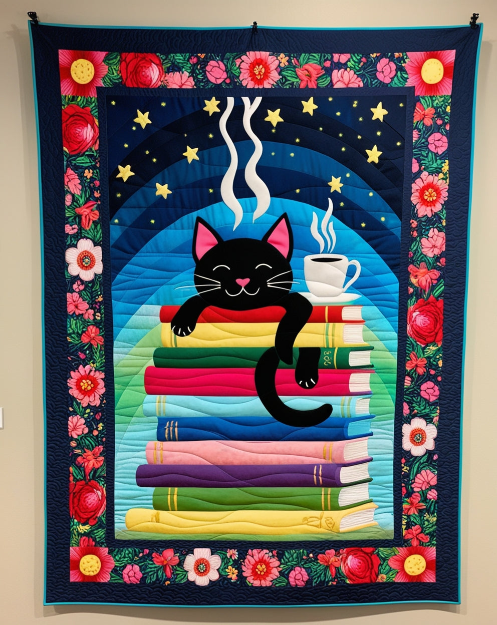 Cat With Book NTA281024212 Quilt Blanket