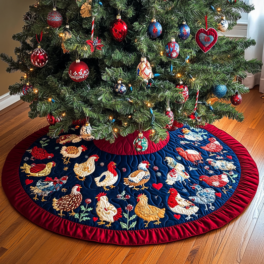 Chicken TAI041124443 Quilted Tree Skirt