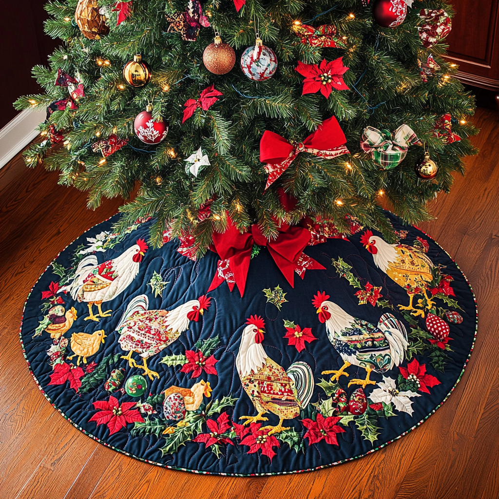 Chicken TAI041124444 Quilted Tree Skirt