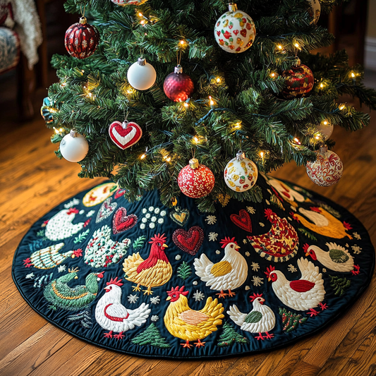 Chicken TAI041124454 Quilted Tree Skirt