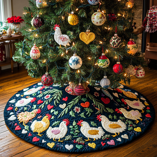 Chicken TAI041124455 Quilted Tree Skirt