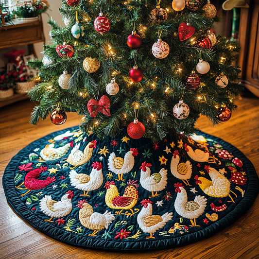 Chicken TAI041124456 Quilted Tree Skirt