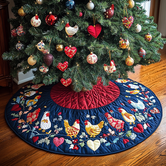 Chicken TAI041124498 Quilted Tree Skirt