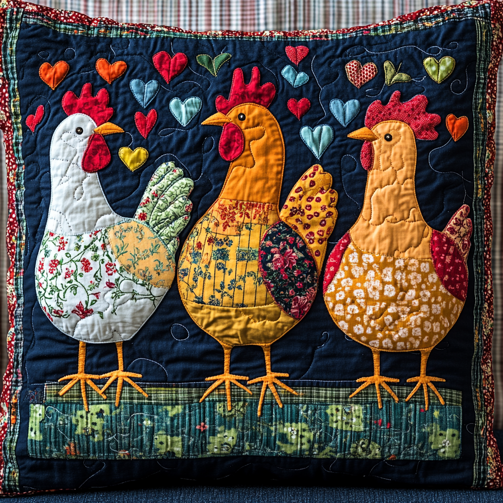 Chicken TAI041124551 Quilted Pillow Case