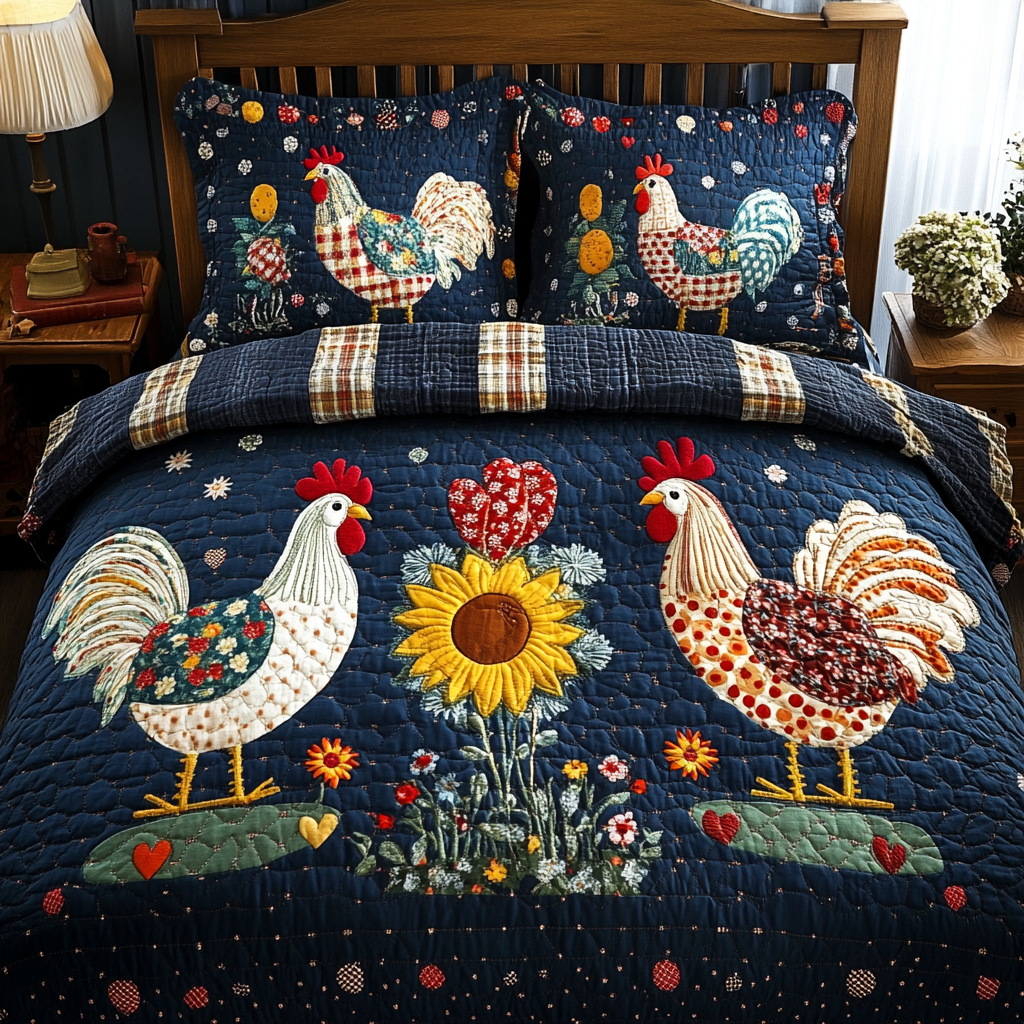 Chicken TAI311024040 Quilt Bedding Set