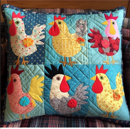 Chicken TAI060324145 Quilted Pillow Case