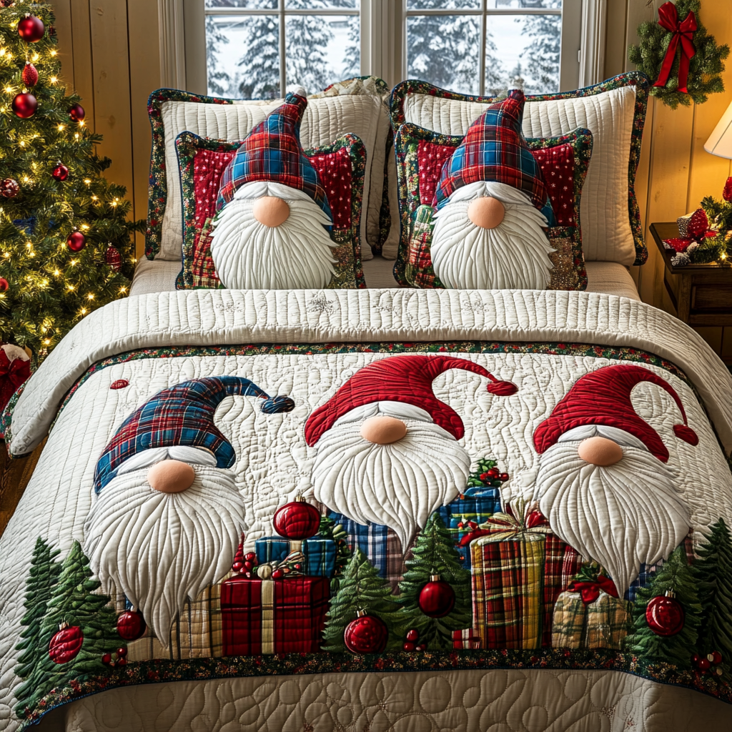 Christmas Gnome TAI041124188 Quilt Bedding Set