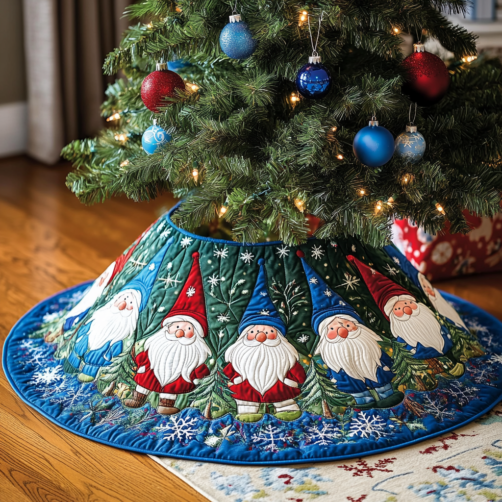 Christmas Gnome TAI041124517 Quilted Tree Skirt