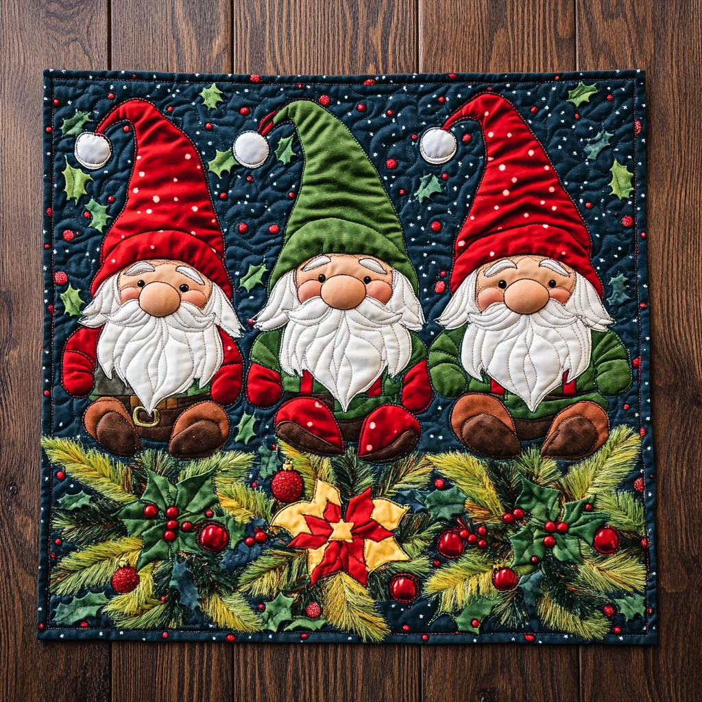 Christmas Gnome TAI041124579 Quilted Placemats