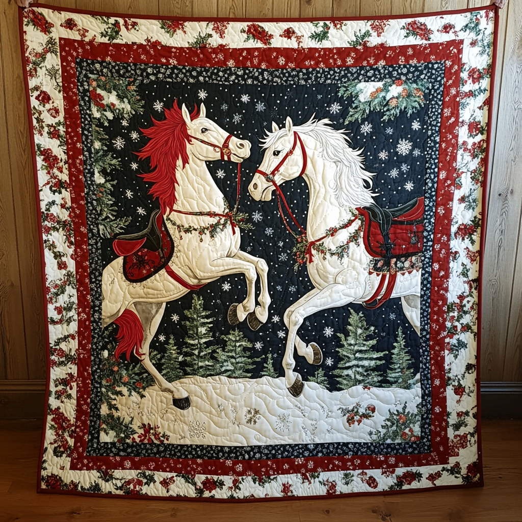 Christmas Horse TAI281024247 Quilt Blanket