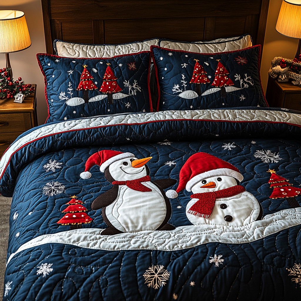 Christmas Penguin TAI041124303 Quilt Bedding Set