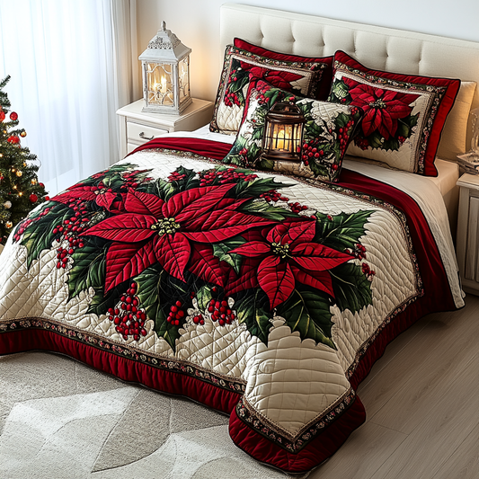 Christmas Poinsettia TAI061124052 Quilt Bedding Set