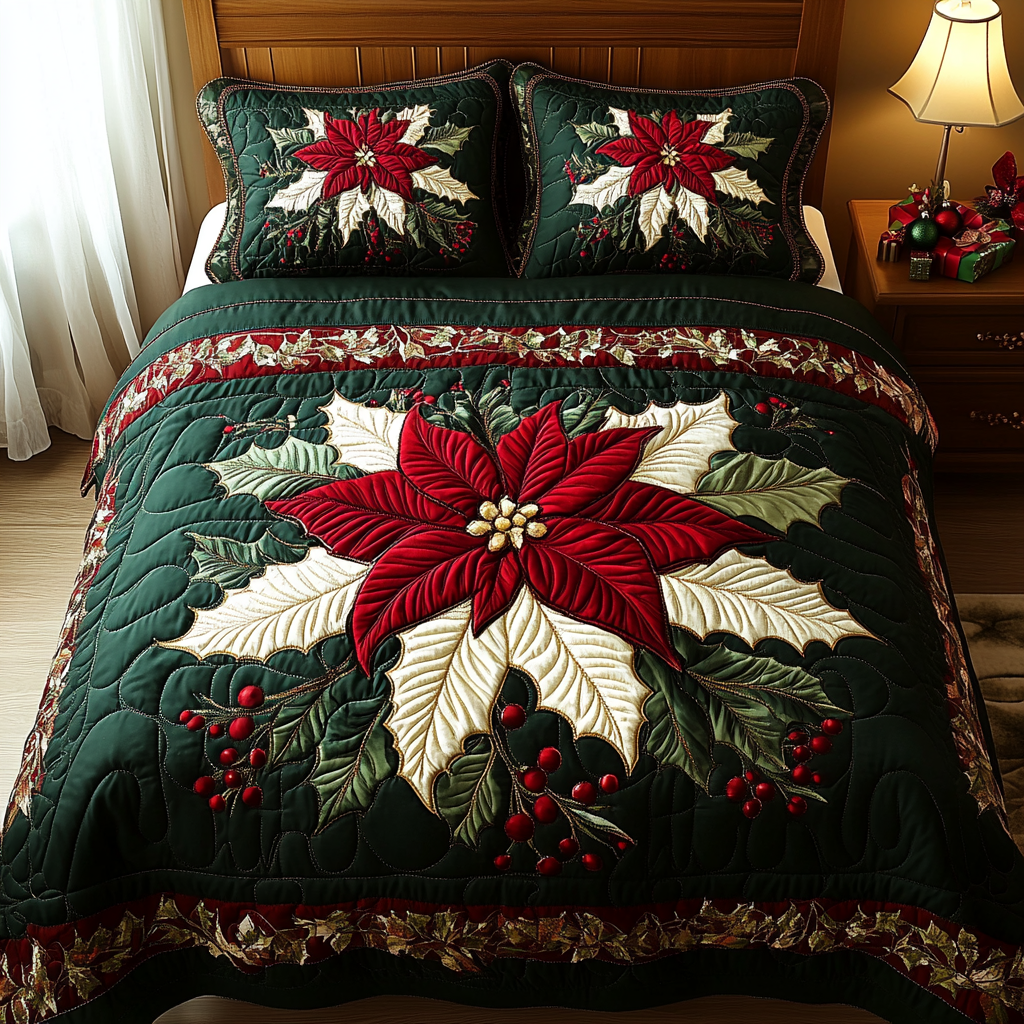 Christmas Poinsettia TAI061124062 Quilt Bedding Set