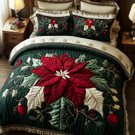 Christmas Poinsettia TAI061124065 Quilt Bedding Set