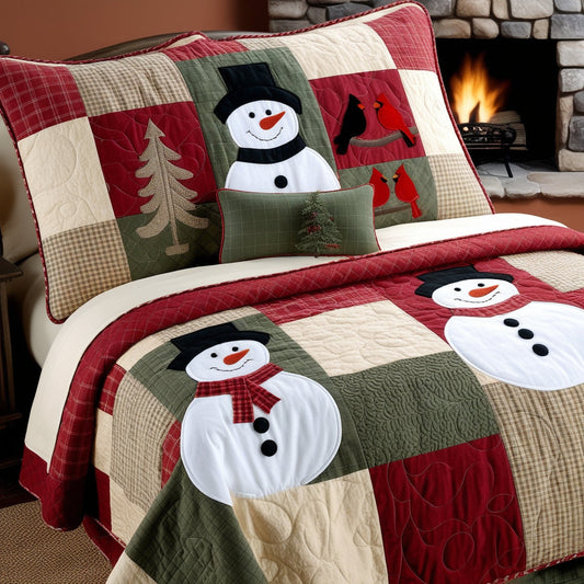 Christmas Snowman NTA181024613 Quilt Bedding Set