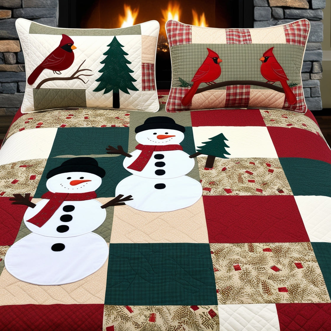 Christmas Snowman NTA181024614 Quilt Bedding Set