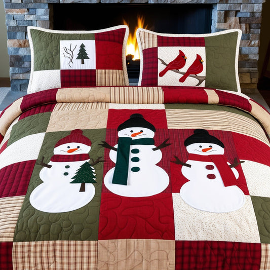 Christmas Snowman NTA181024619 Quilt Bedding Set