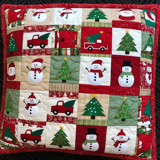 Christmas Snowman NTA181024645 Quilted Pillow Case