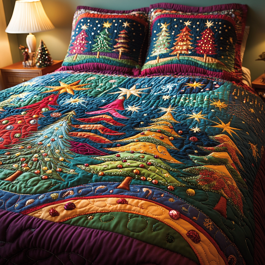 Christmas Tree TAI041124211 Quilt Bedding Set