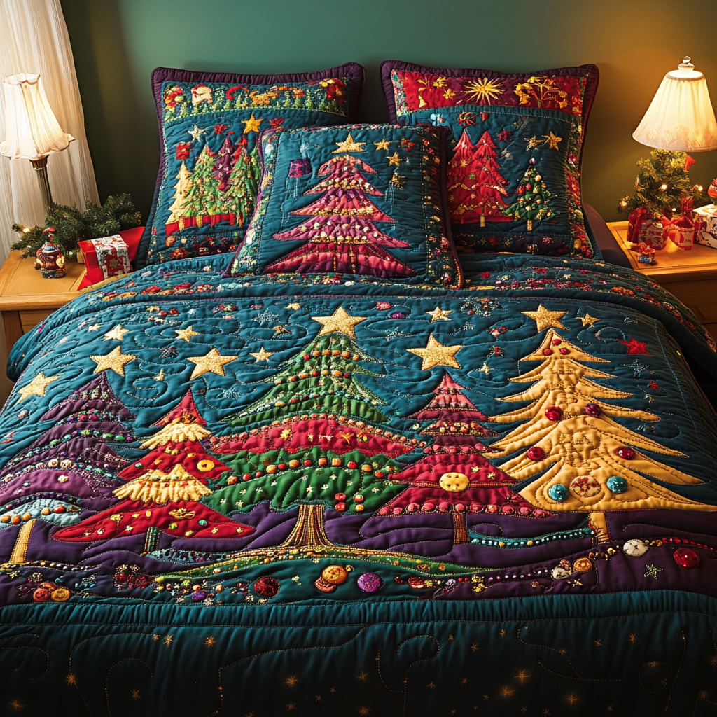 Christmas Tree TAI041124212 Quilt Bedding Set