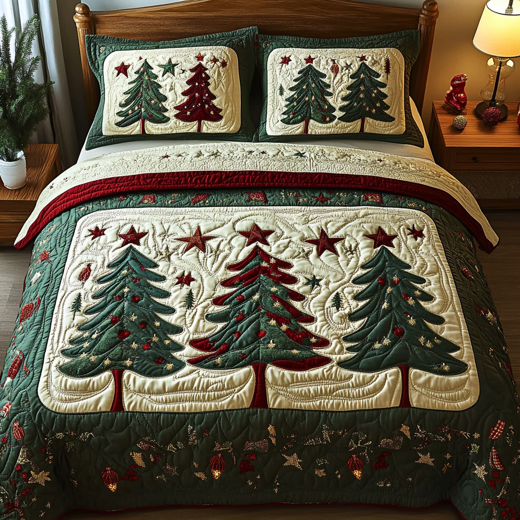 Christmas Tree TAI041124239 Quilt Bedding Set