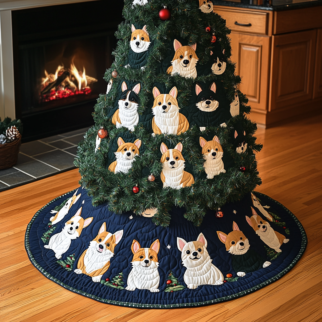 Corgi TAI311024250 Quilted Tree Skirt – Alpha Quilt
