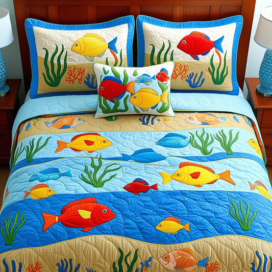 Fish Ocean NTA061124182 Quilt Bedding Set