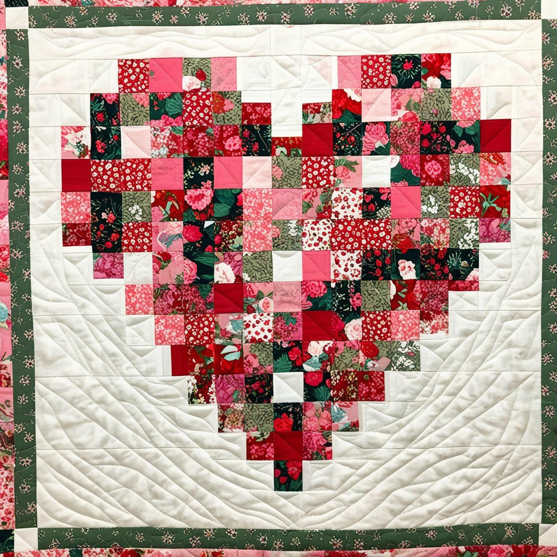 Floral Heart NTA151024310 Quilt Blanket