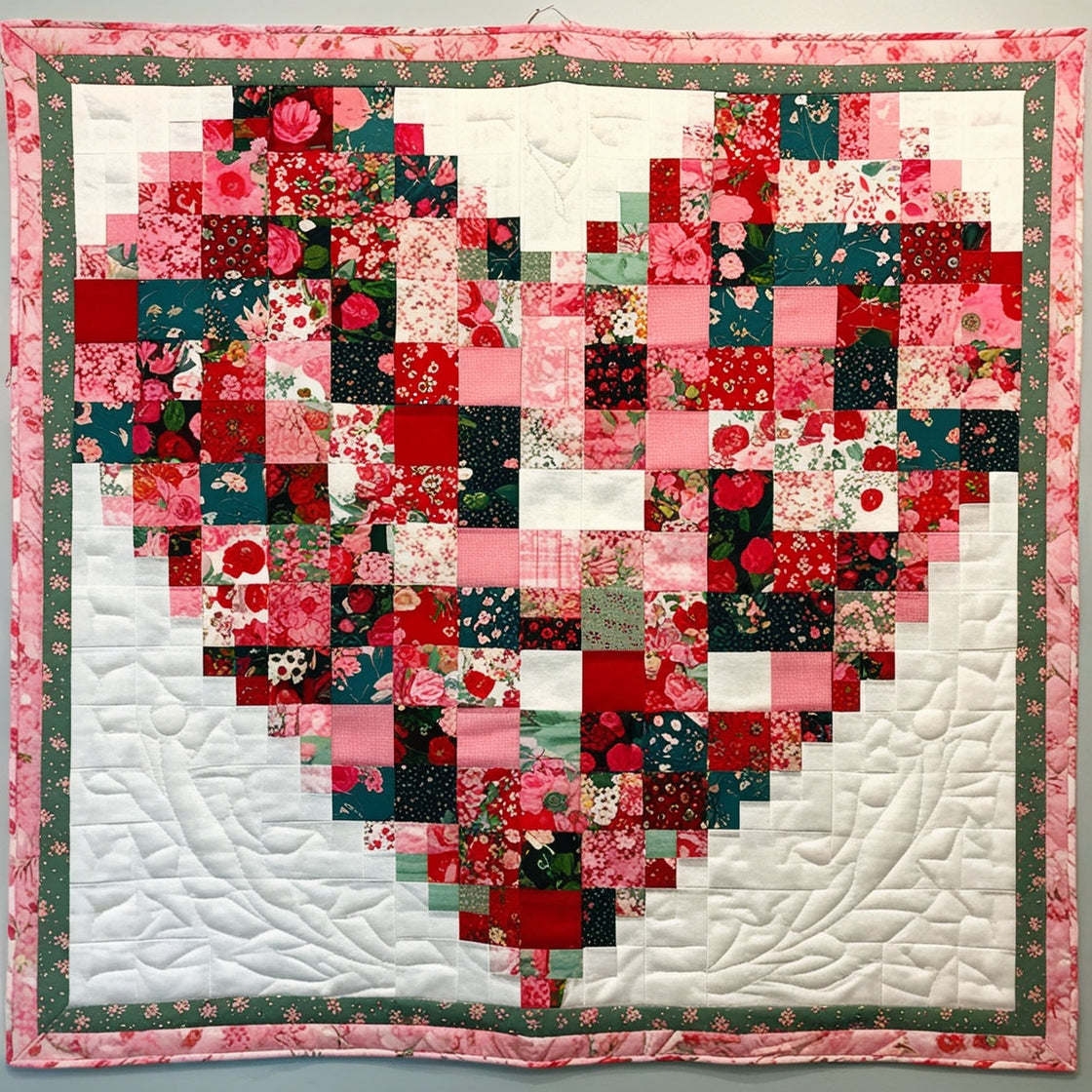 Floral Heart NTA151024313 Quilt Blanket