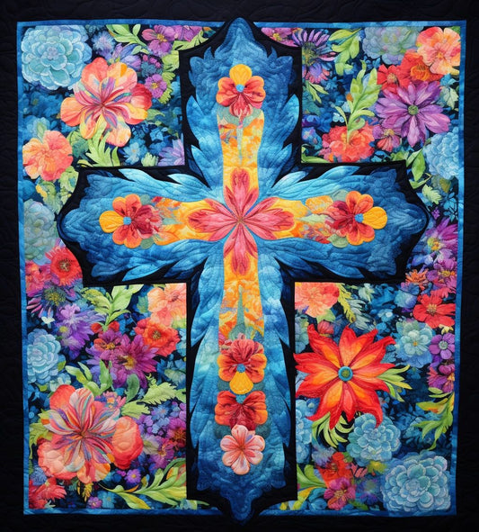 Flower Cross BL91123100 Quilt Blanket