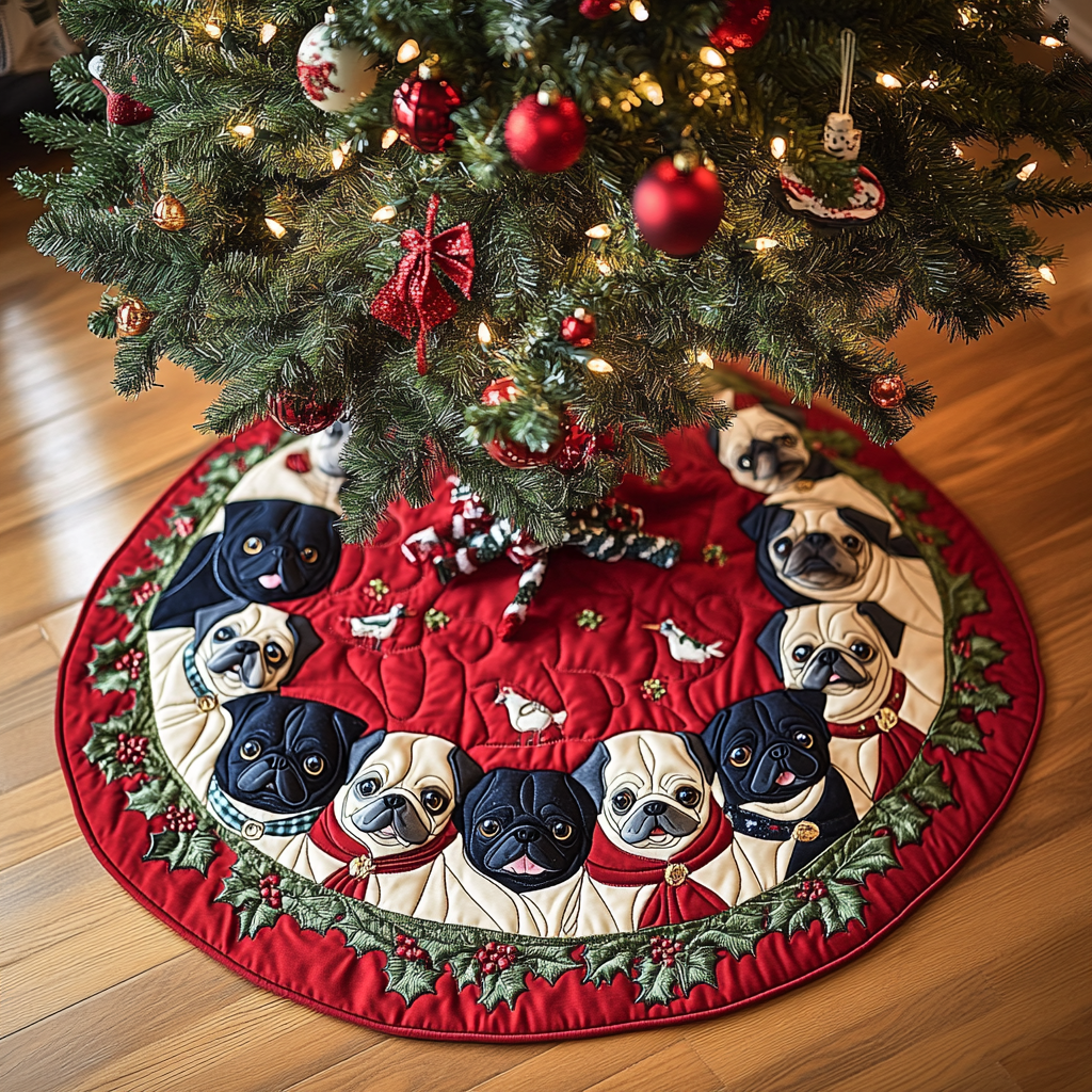 French Bulldog TAI311024256 Quilted Tree Skirt