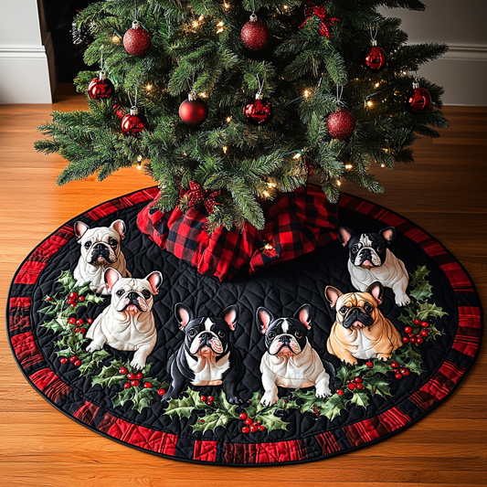 French Bulldog TAI311024269 Quilted Tree Skirt