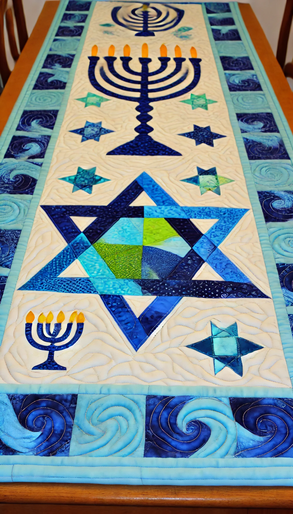 Jewish Hanukkah NTA281024381 Quilted Table Runner